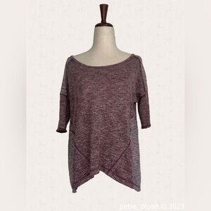 Others Follow - EUC - Burgundy Asymetrical Patchwork Top - Size Medium